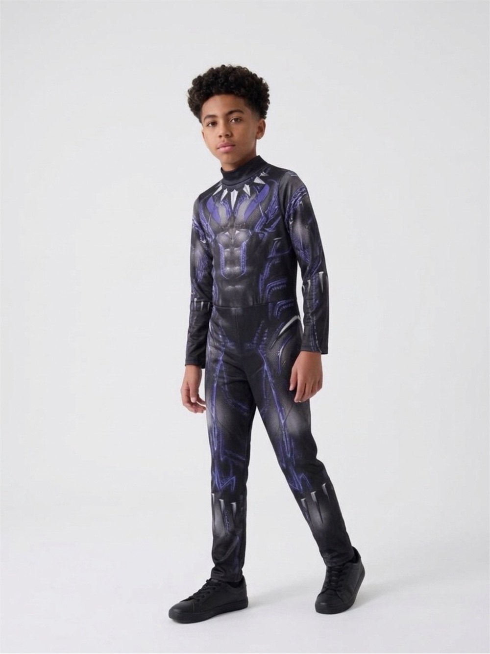 Disney Black Panther Padded Halloween Costume Jumpsuit Complete Outfit Boys 5/6